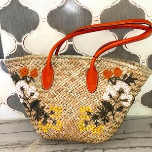 Zara woven handbag. Tags attached. Never used. Original dust bag included